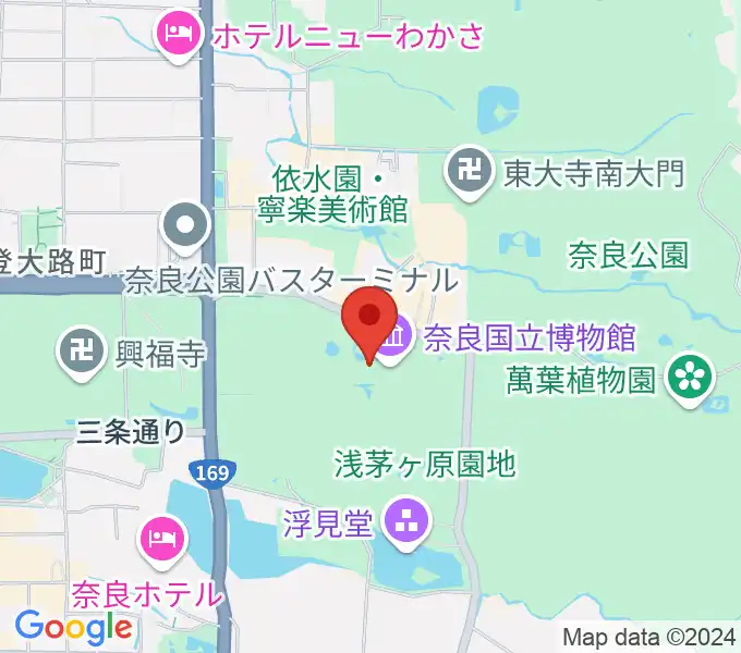 奈良国立博物館の地図