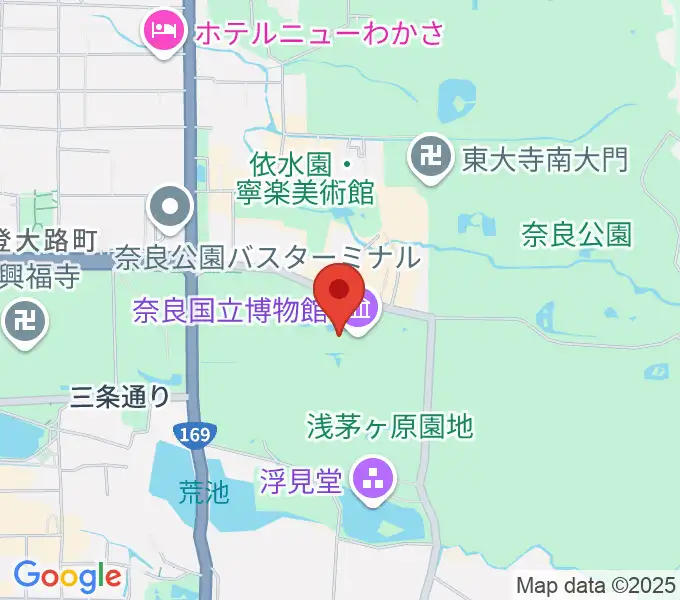 奈良国立博物館の地図