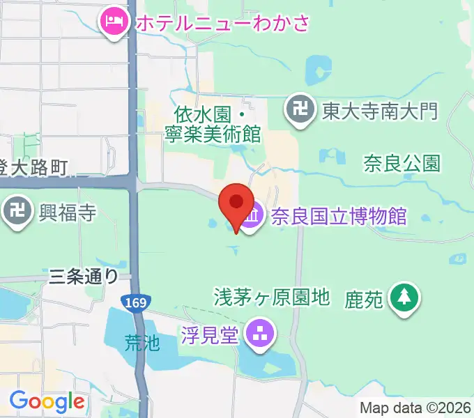 奈良国立博物館の地図