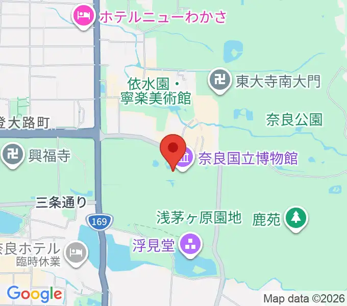 奈良国立博物館の地図