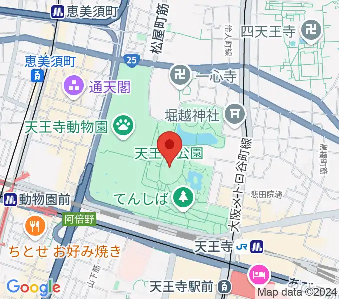 大阪市立美術館の地図