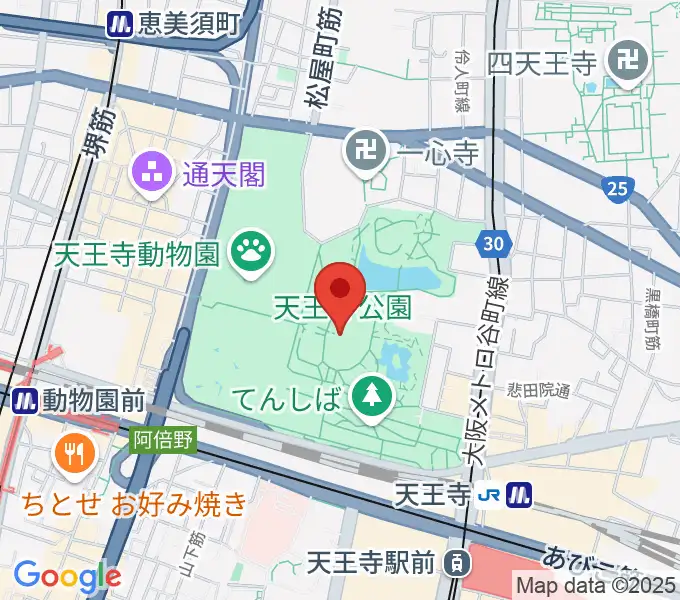 大阪市立美術館の地図