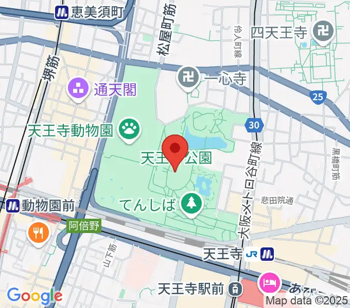 大阪市立美術館の地図