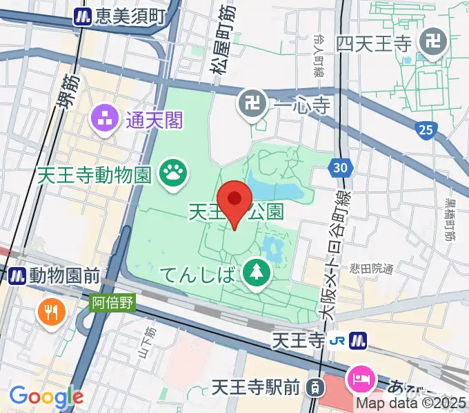 大阪市立美術館の地図