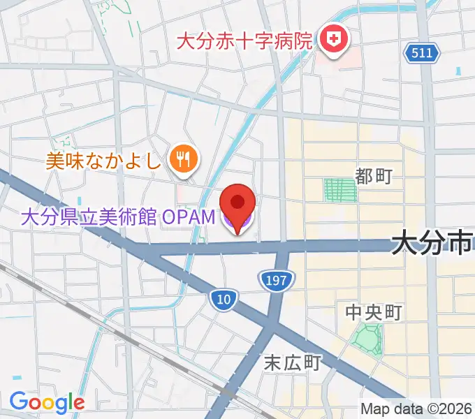 大分県立美術館 OPAMの地図