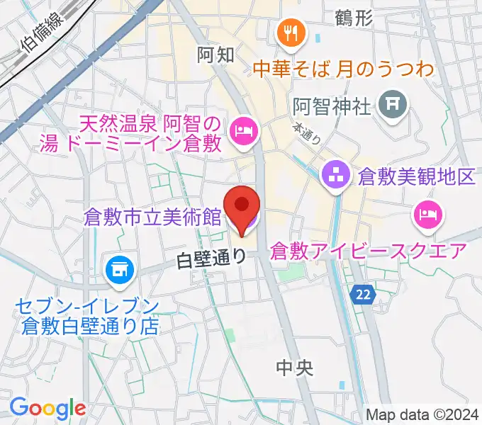 倉敷市立美術館の地図