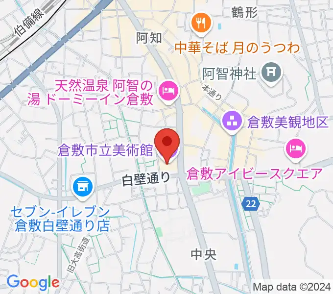 倉敷市立美術館の地図