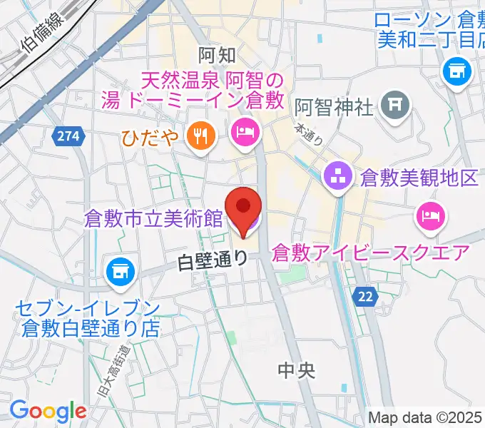倉敷市立美術館の地図