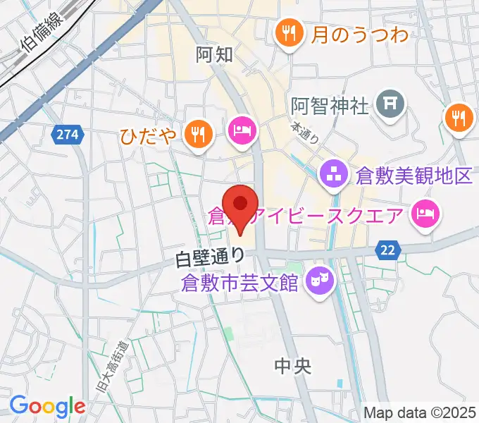 倉敷市立美術館の地図