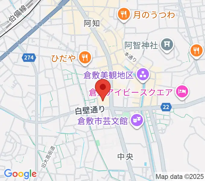 倉敷市立美術館の地図