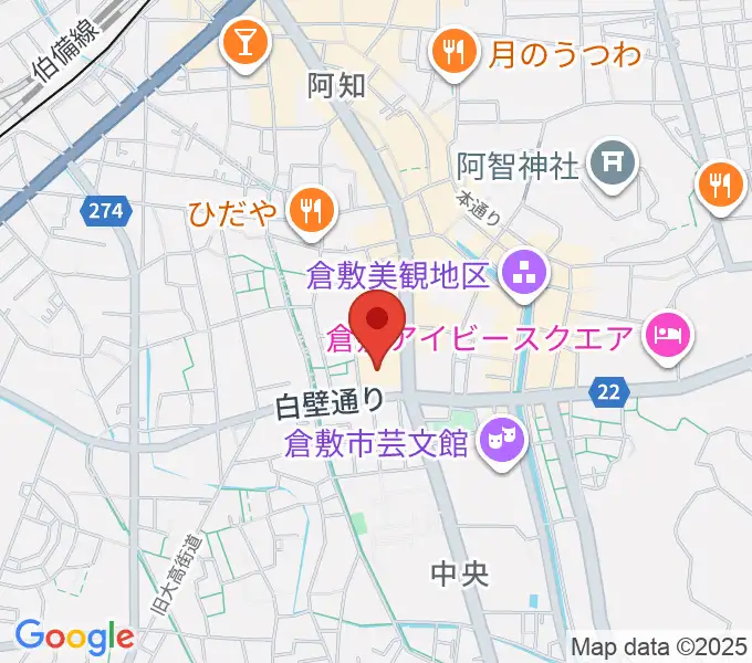 倉敷市立美術館の地図