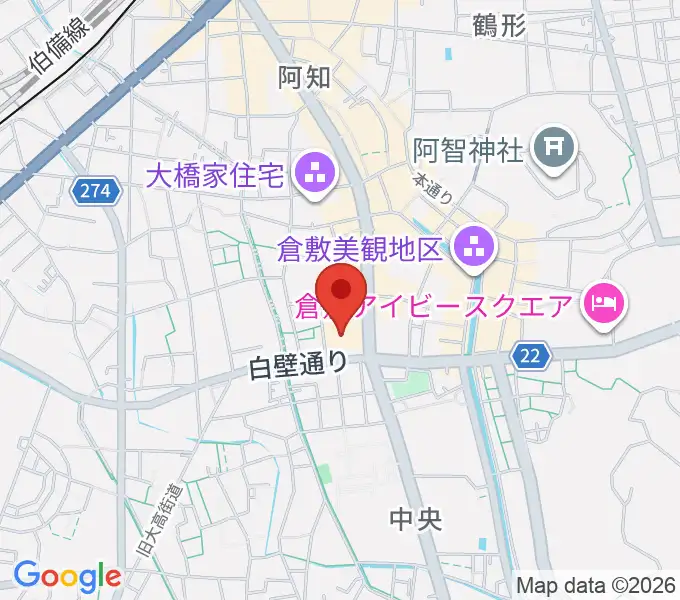倉敷市立美術館の地図