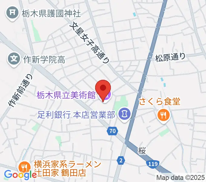 栃木県立美術館の地図