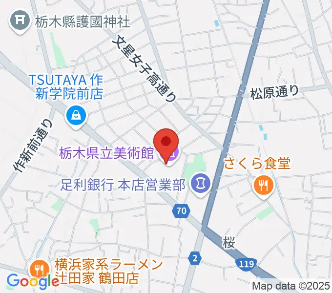 栃木県立美術館の地図