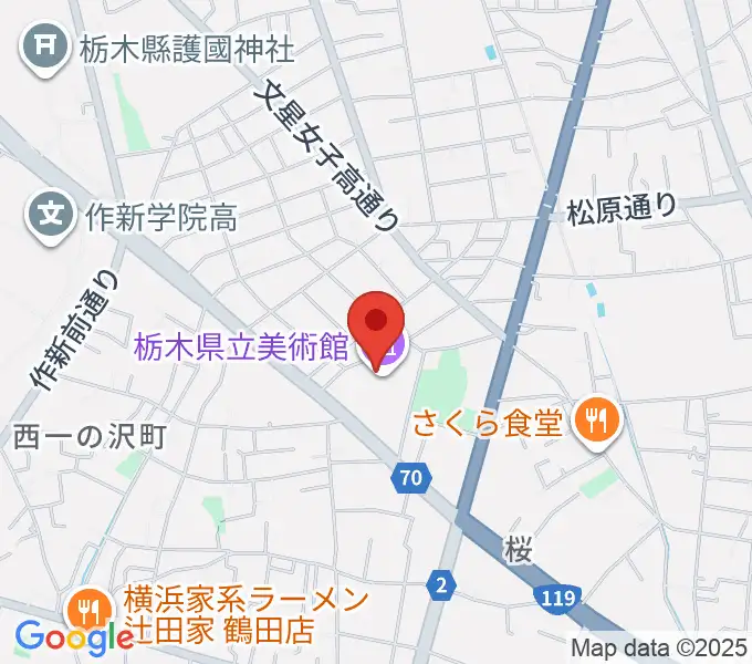 栃木県立美術館の地図