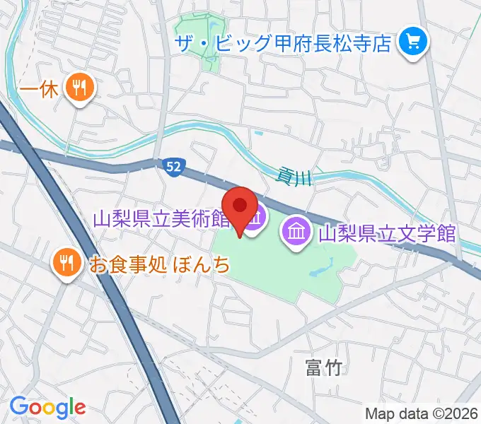 山梨県立美術館の地図
