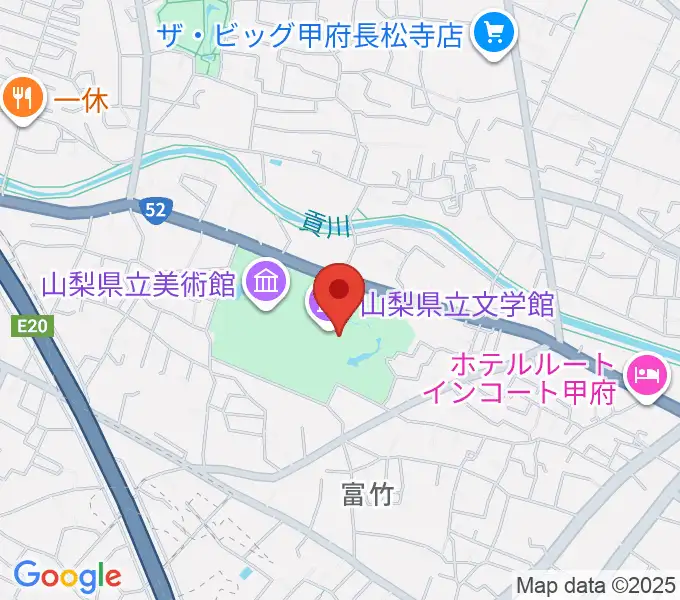山梨県立文学館の地図