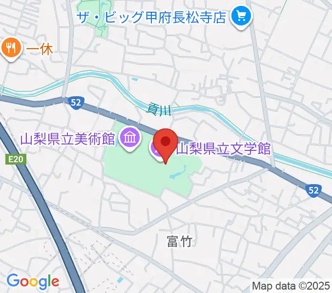 山梨県立文学館の地図