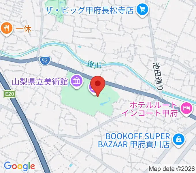 山梨県立文学館の地図