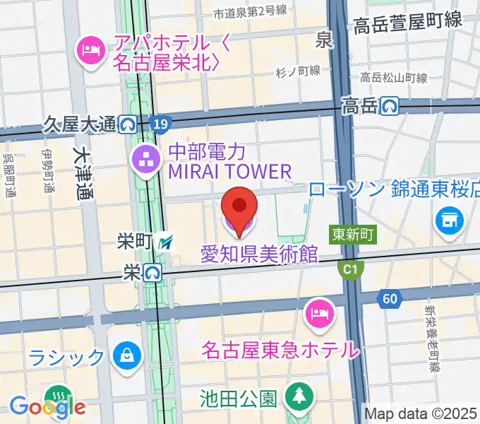 愛知県美術館の地図