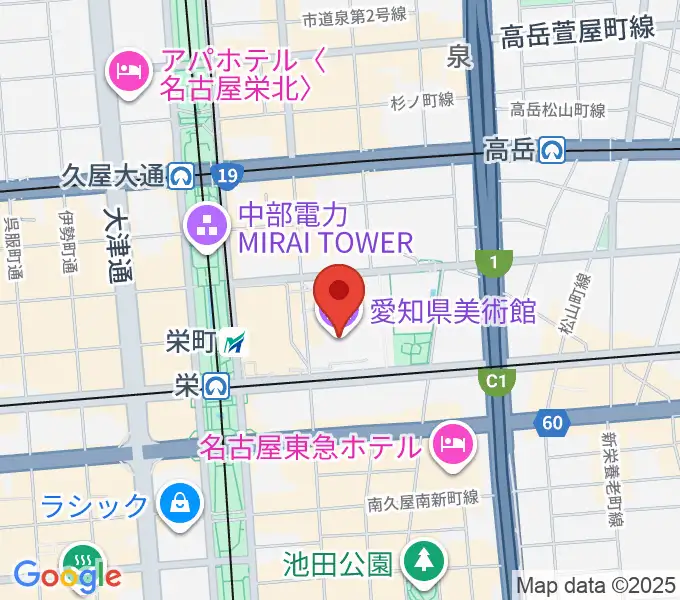 愛知県美術館の地図