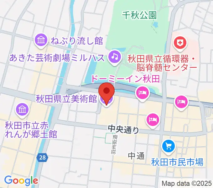 秋田県立美術館の地図