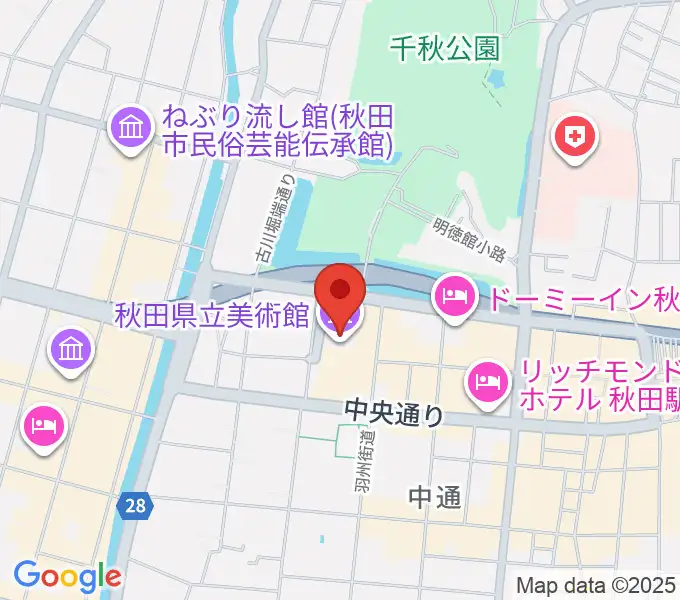 秋田県立美術館の地図