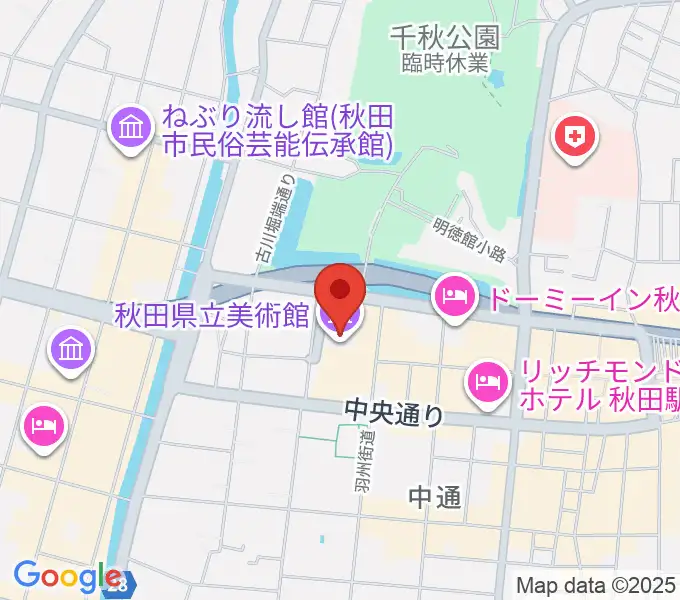 秋田県立美術館の地図