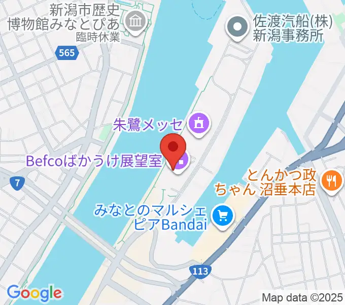 新潟県立万代島美術館の地図