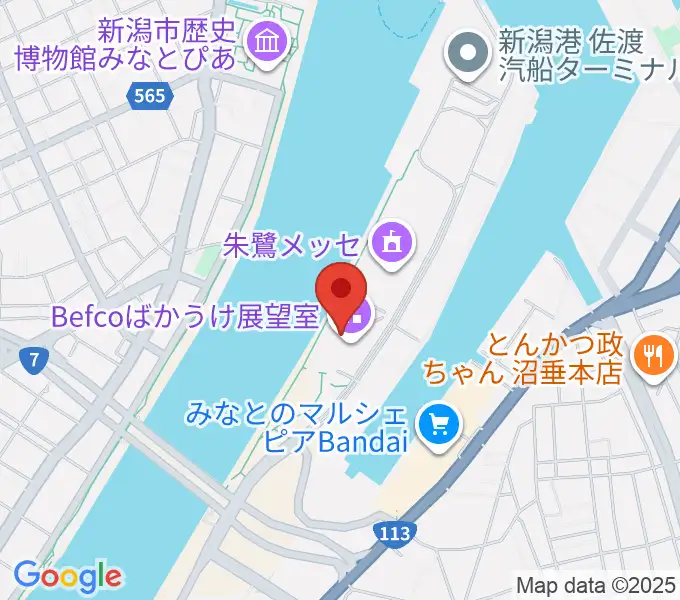 新潟県立万代島美術館の地図