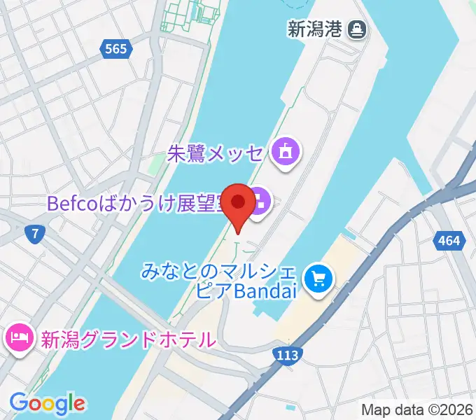 新潟県立万代島美術館の地図