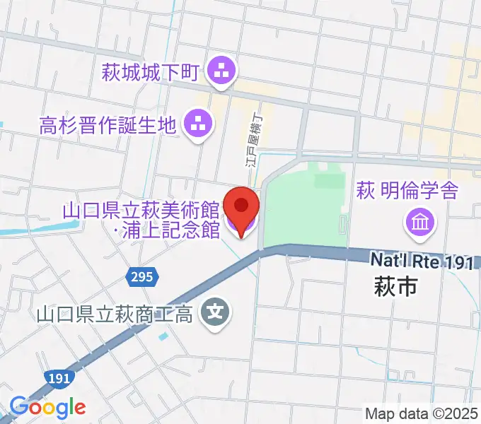 山口県立萩美術館・浦上記念館の地図