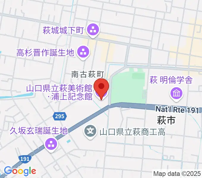 山口県立萩美術館・浦上記念館の地図