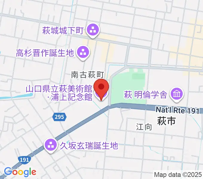山口県立萩美術館・浦上記念館の地図