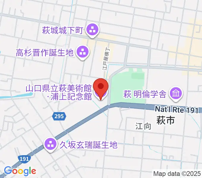 山口県立萩美術館・浦上記念館の地図