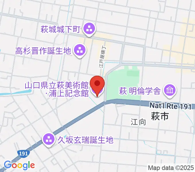 山口県立萩美術館・浦上記念館の地図