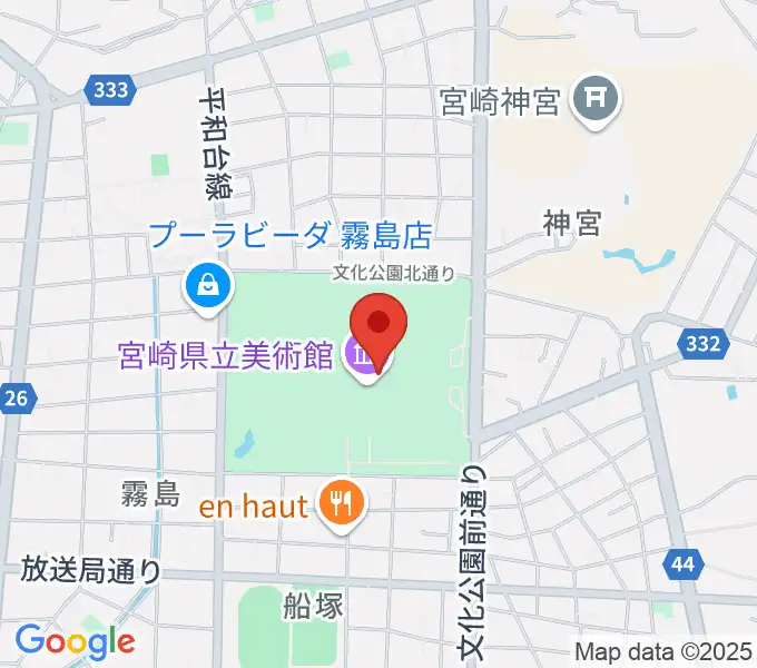 宮崎県立美術館の地図