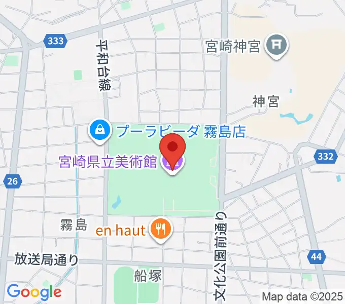 宮崎県立美術館の地図