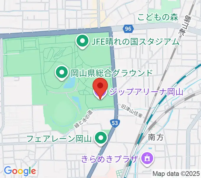 シゲトーアリーナ岡山の地図