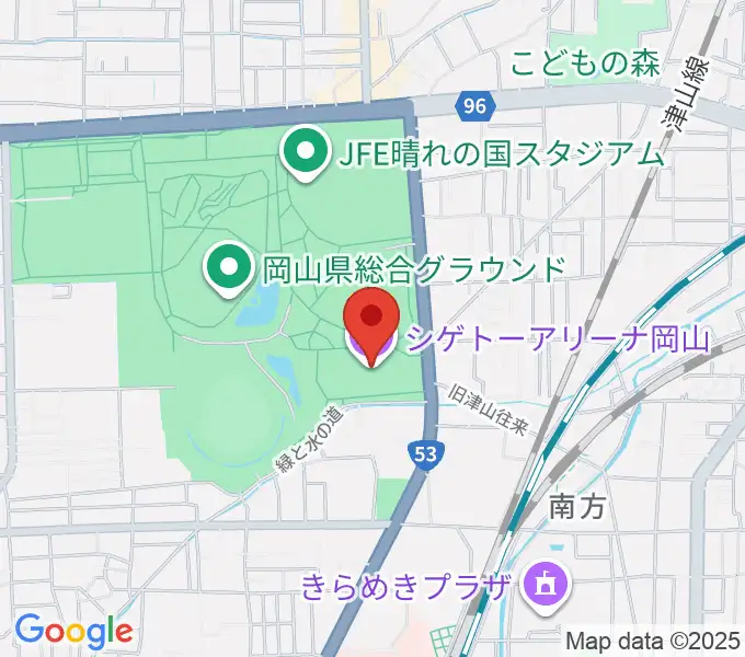 シゲトーアリーナ岡山の地図