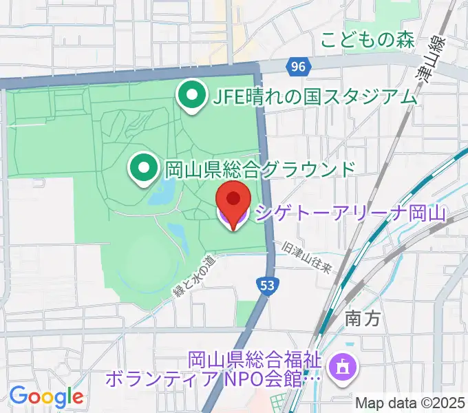 シゲトーアリーナ岡山の地図