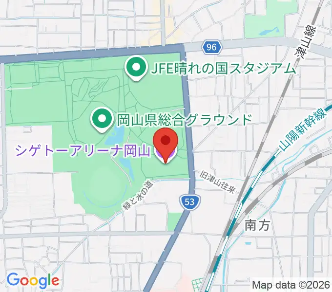 シゲトーアリーナ岡山の地図