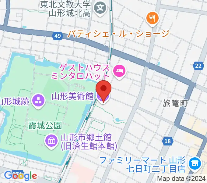 山形美術館の地図