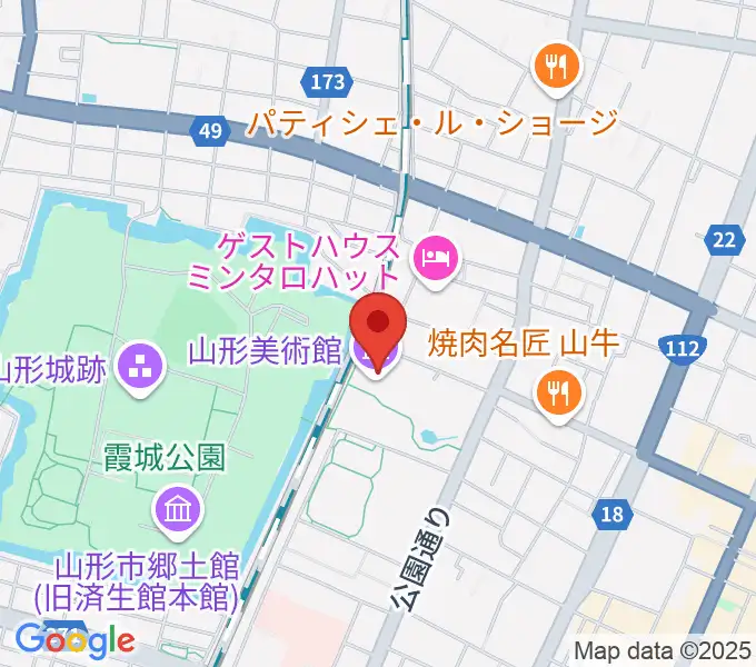 山形美術館の地図