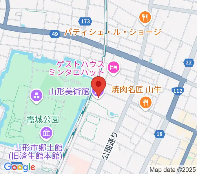 山形美術館の地図