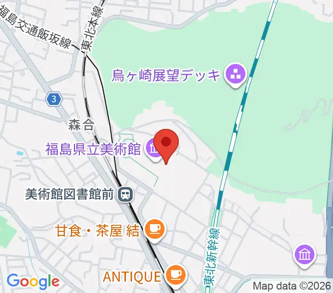 福島県立美術館の地図