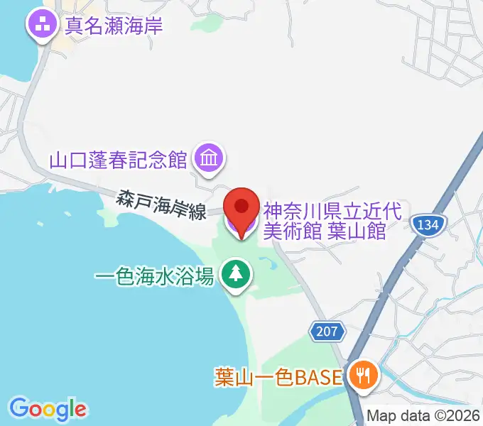 神奈川県立近代美術館 葉山館の地図