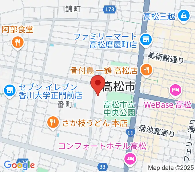 香川県文化会館の地図