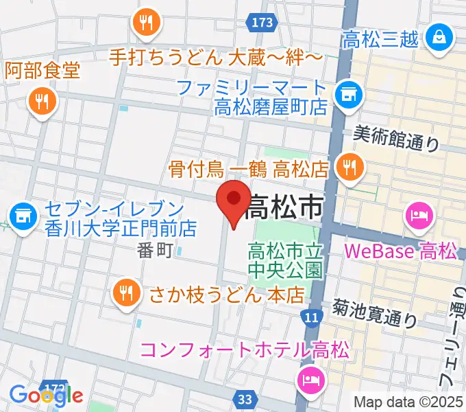 香川県文化会館の地図
