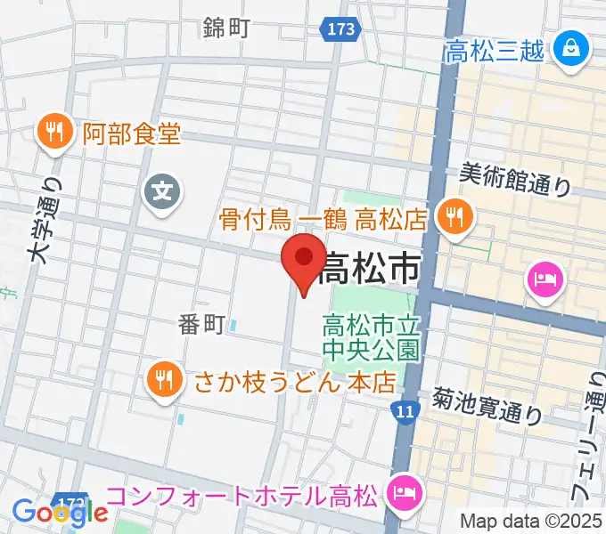 香川県文化会館の地図